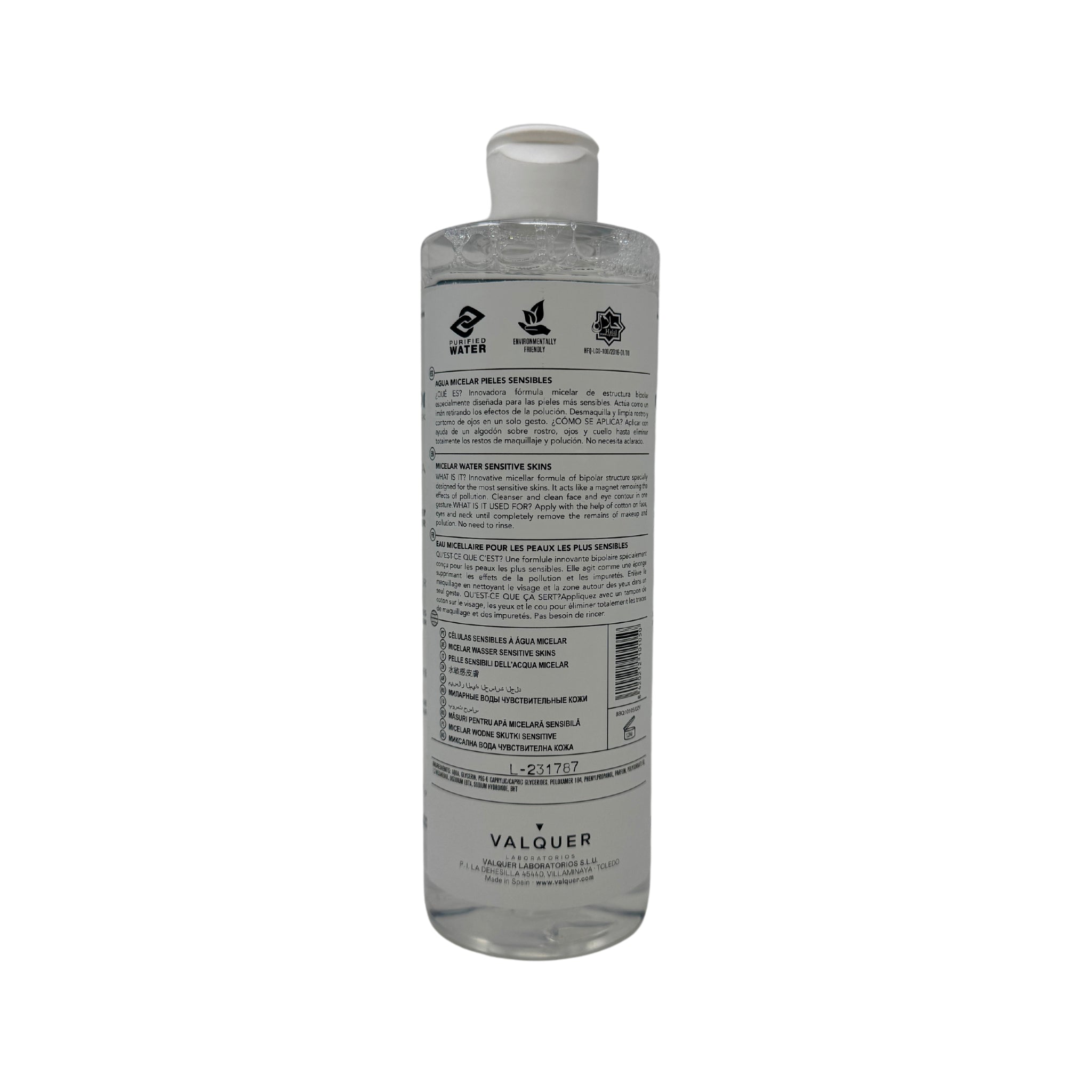 Agua Micelar para Pieles sensibles - Limpieza Suave y Eficaz Sin Perfume - 400 ml