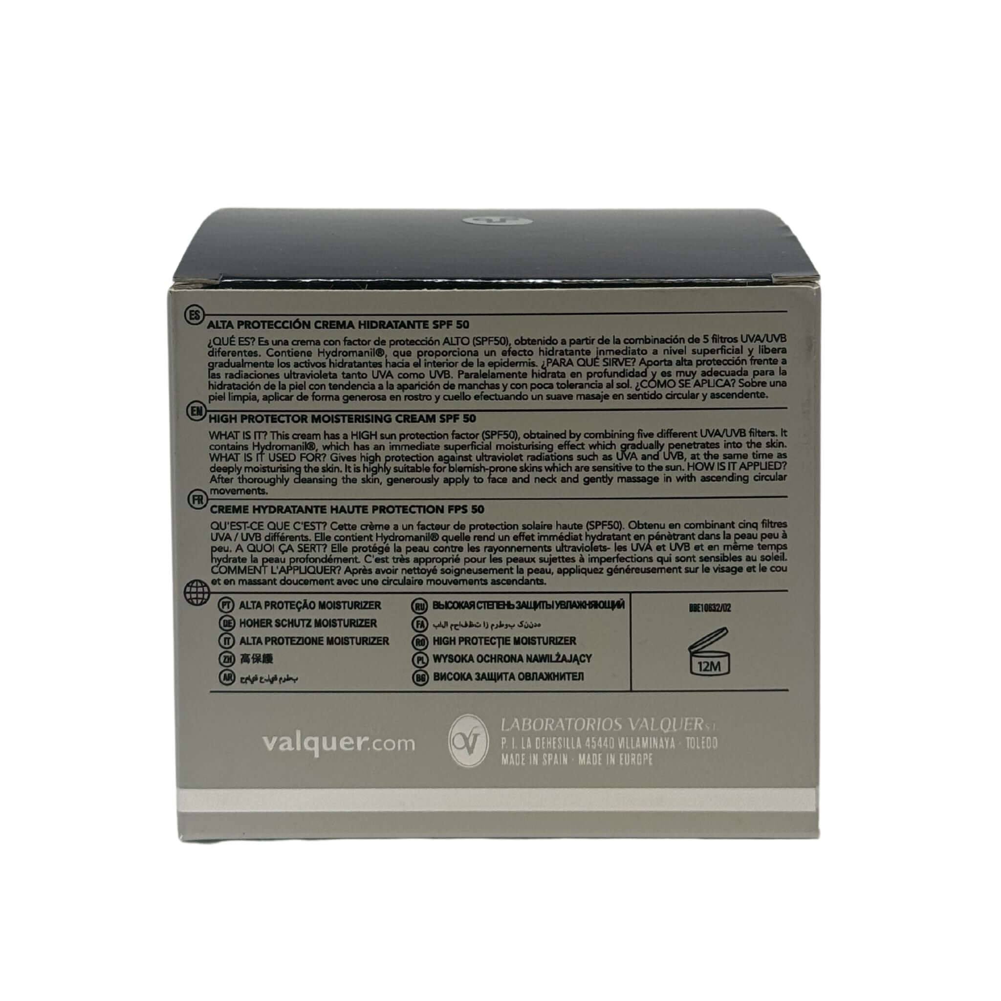 Crema Hidratante con Alta Protección Solar SPF 50 – UVA/UVB + Hydromanil® - 50 ml