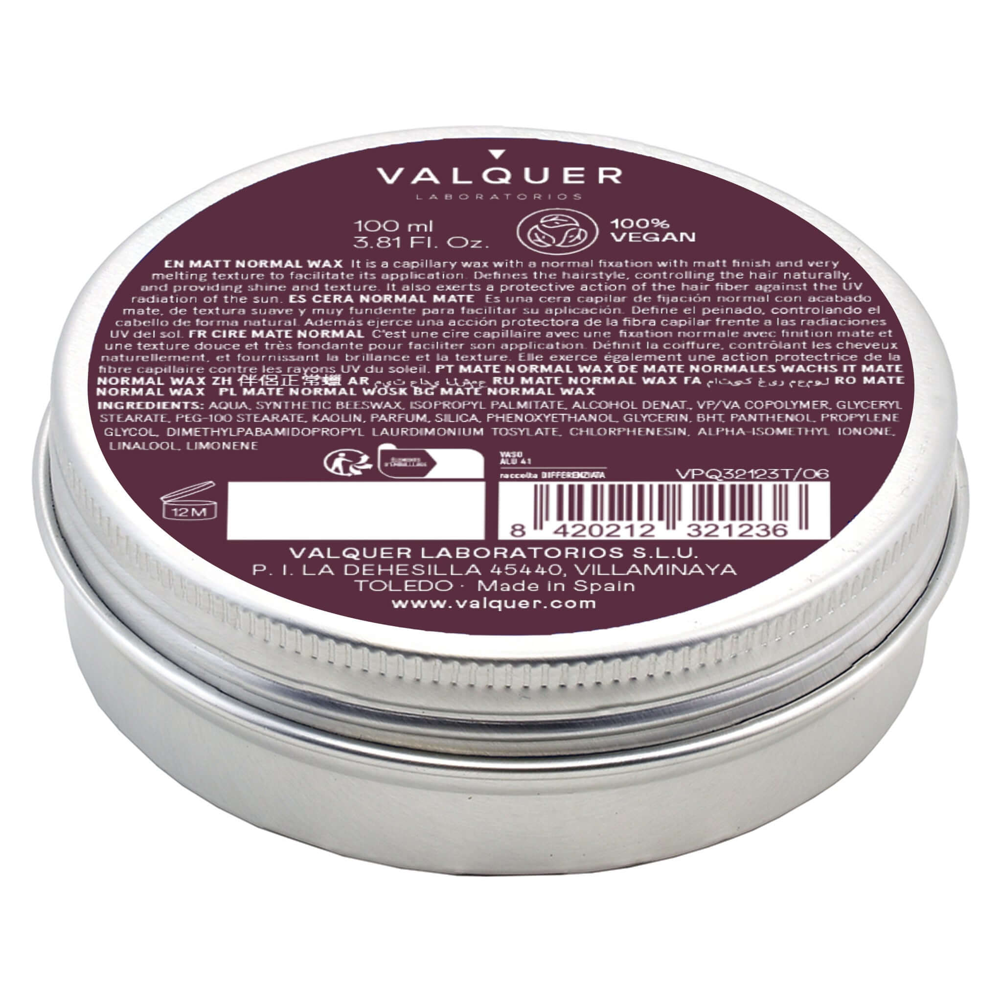 Cire pour cheveux mats normaux - 100 ml