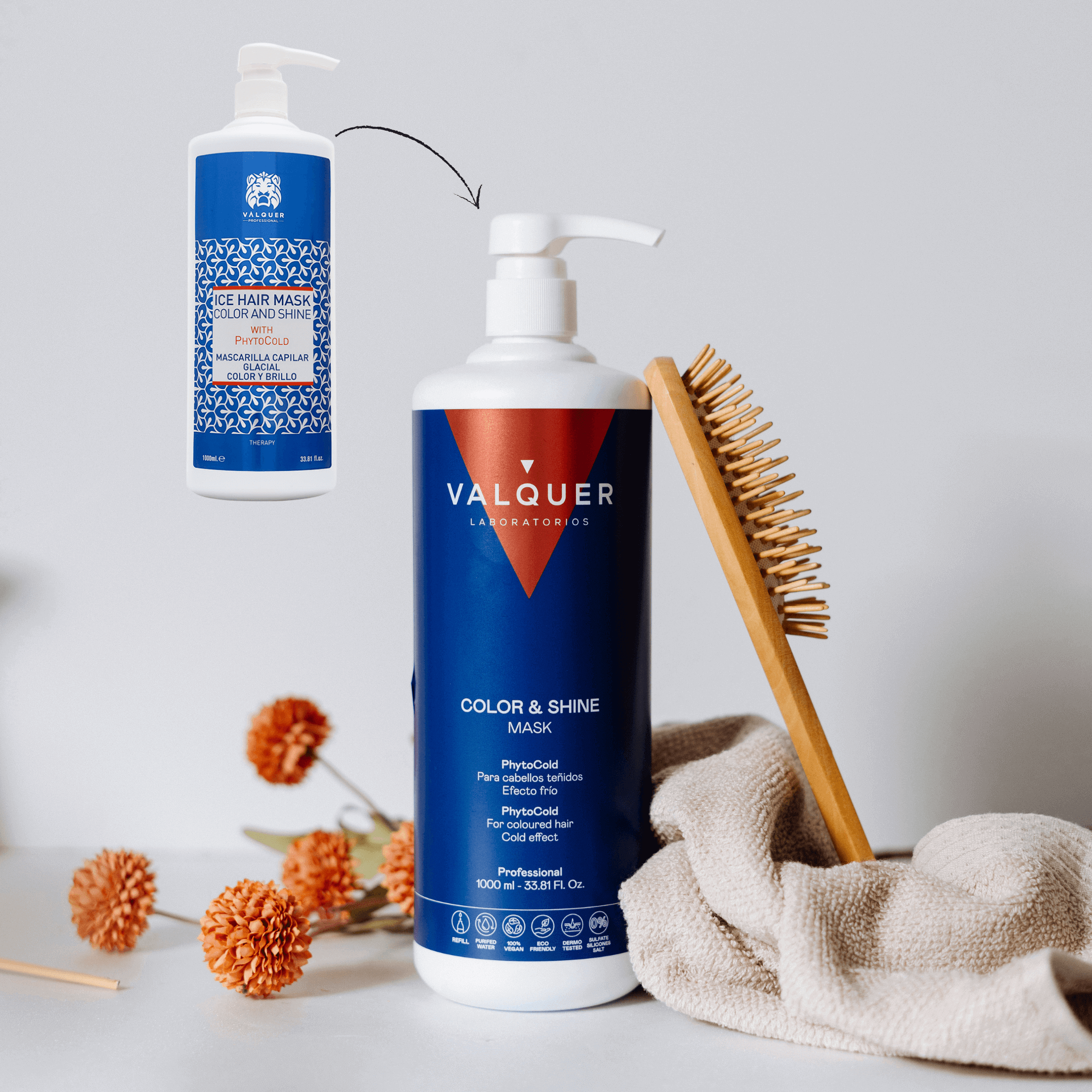 Pack Potenciador Color y Brillo para Cabellos Teñidos - Champú y Mascarilla - 1000 ml + 975 ml