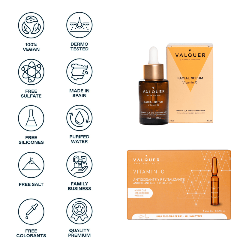 Facial Pack Vitamin C and Hyaluronic Acid - Serum 30 ml and Ampoules 5 x 2 ml