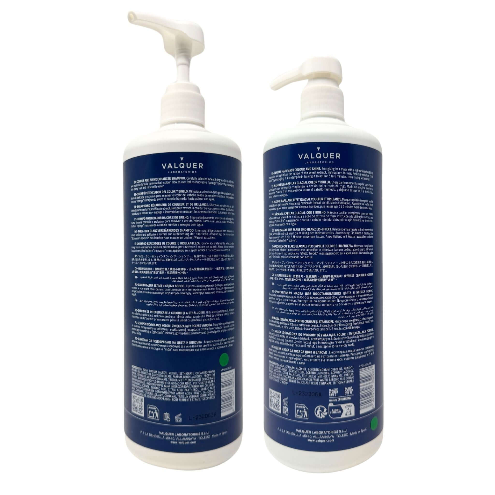 Pack Potenciador Color y Brillo para Cabellos Teñidos - Champú y Mascarilla - 1000 ml + 975 ml