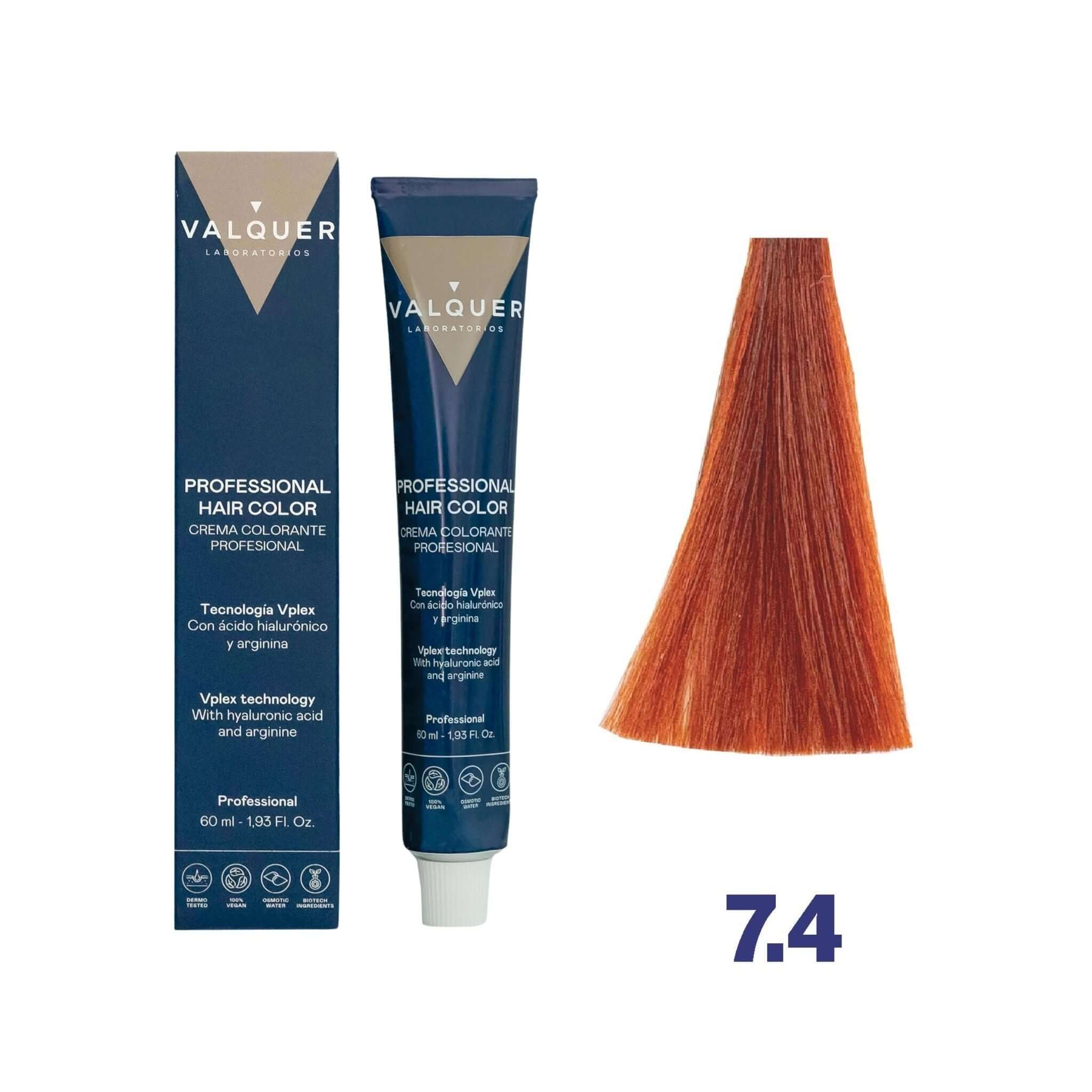 Hair Dye 7.4 Medium Copper Blonde – Professional Permanent Color