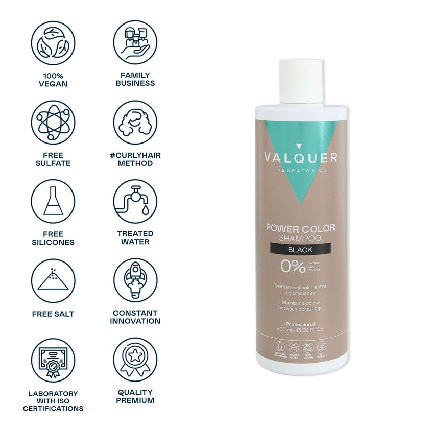 Shampoing couleur noire - Power Color - 400 ml