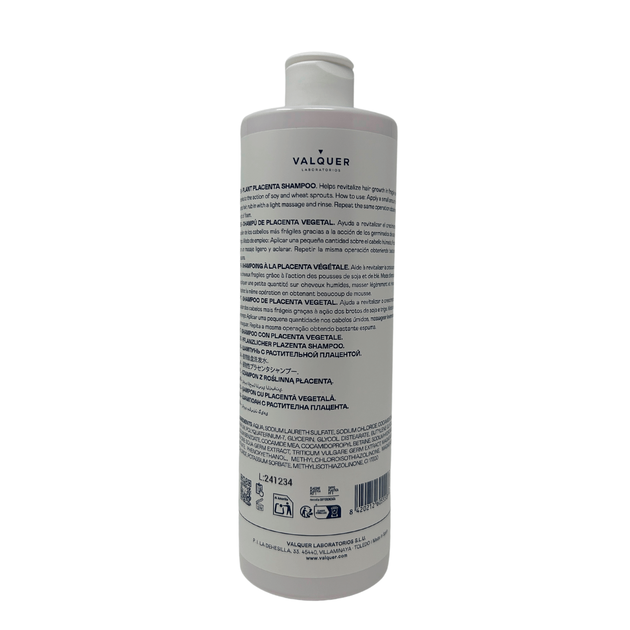 Shampoing au placenta végétal. Combat : la chute des cheveux, les pellicules, la peau grasse - 500 ml