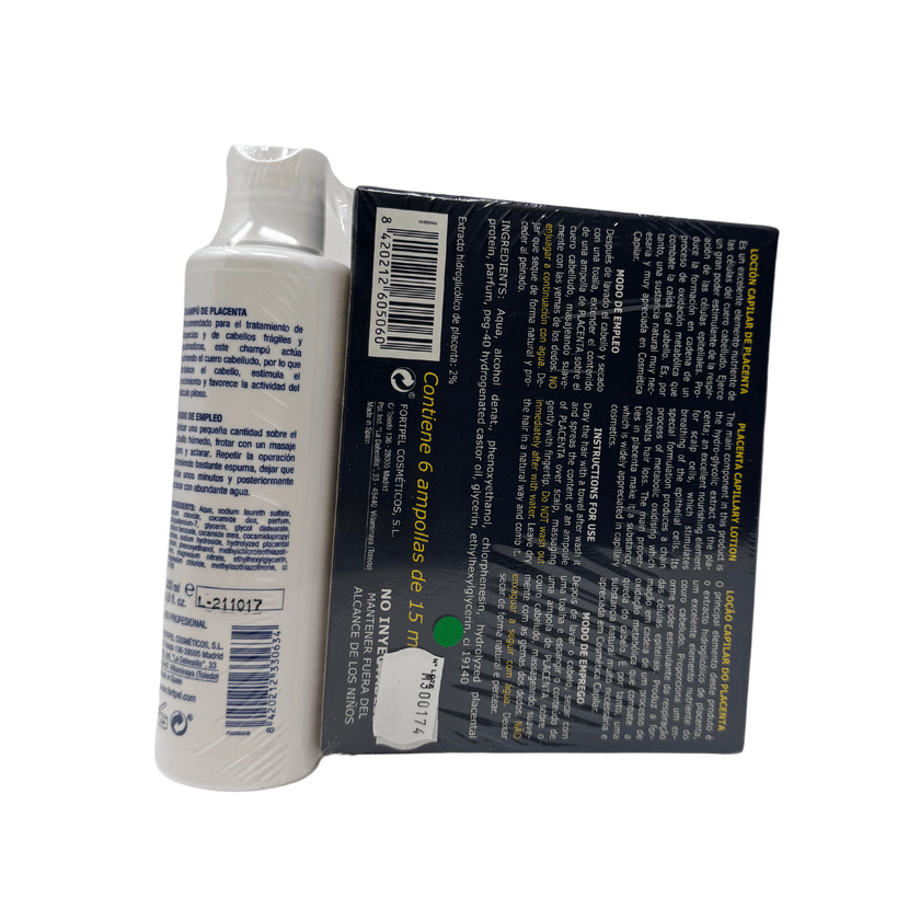 Pack of 6 placenta vials 6x15 ml + Placenta shampoo - 200 ml