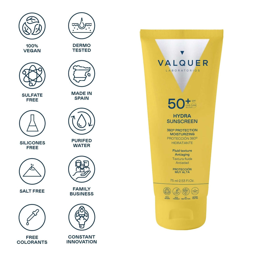 Crème solaire visage Hydra SPF 50+ 360°, protection hydratante et anti-âge - 75 ml
