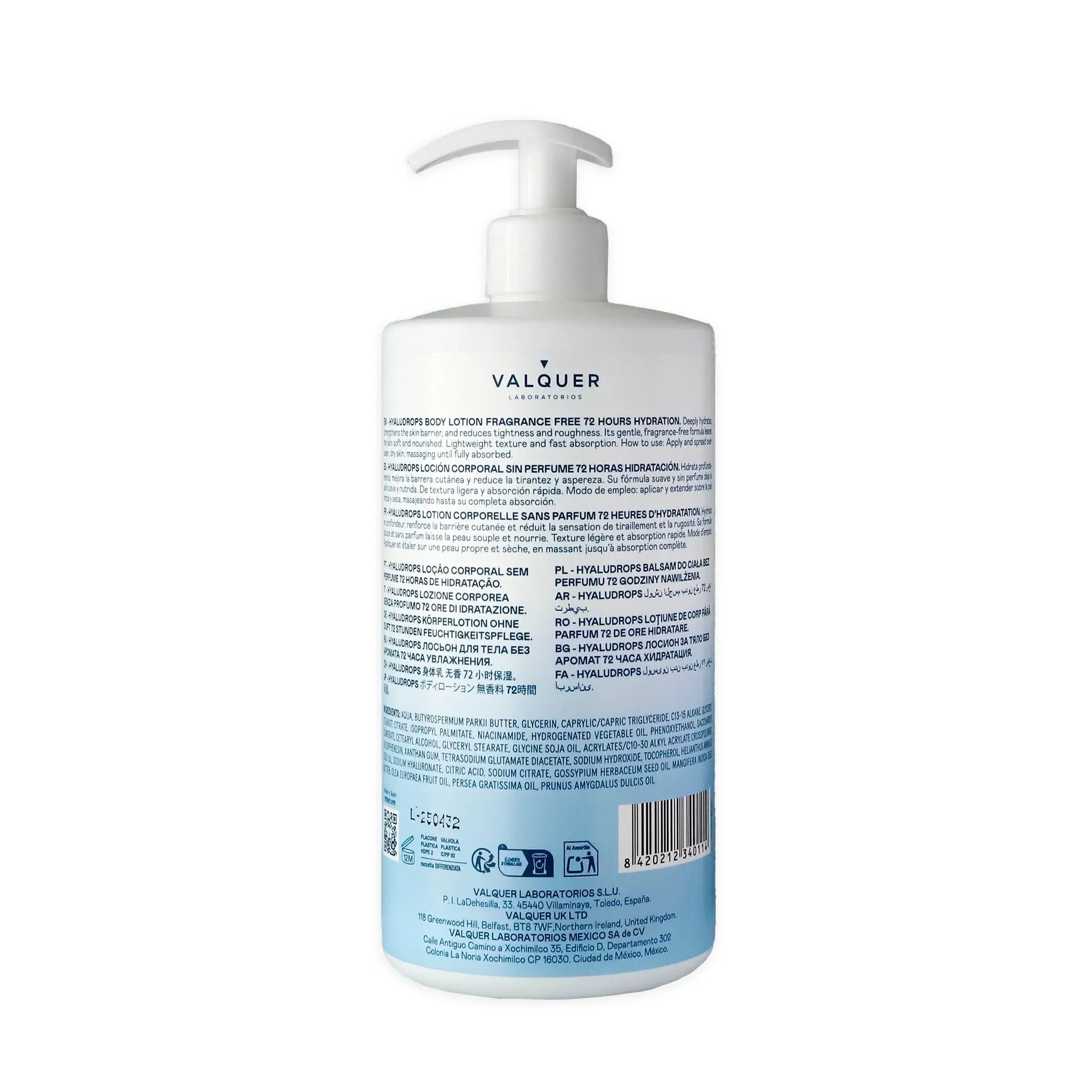 Hyaludrops Fragrance-Free Body Lotion – 72H Hydration – 700 ml