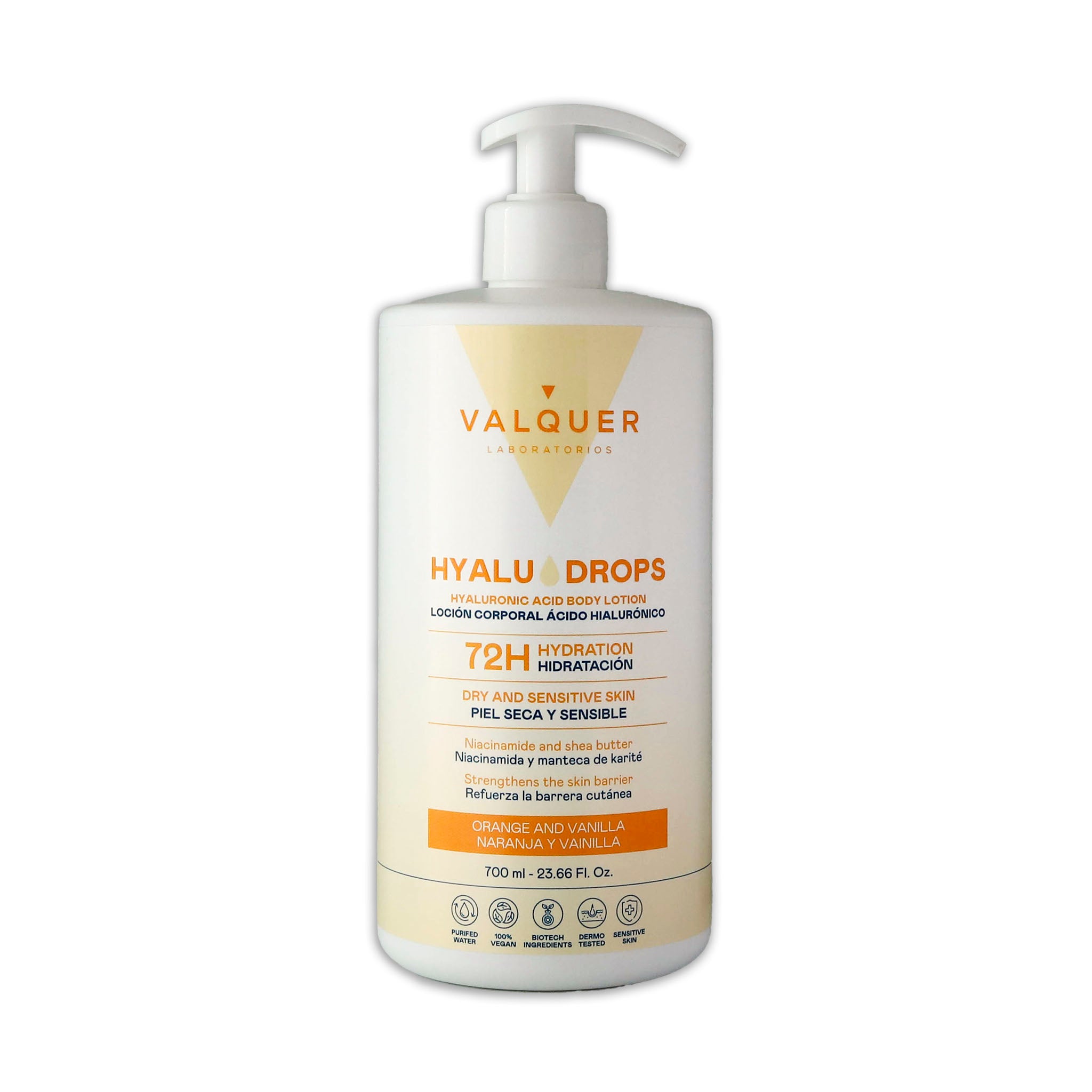 Lait Corps Hyaludrops Orange et Vanille – Hydratation 72H – 700 ml