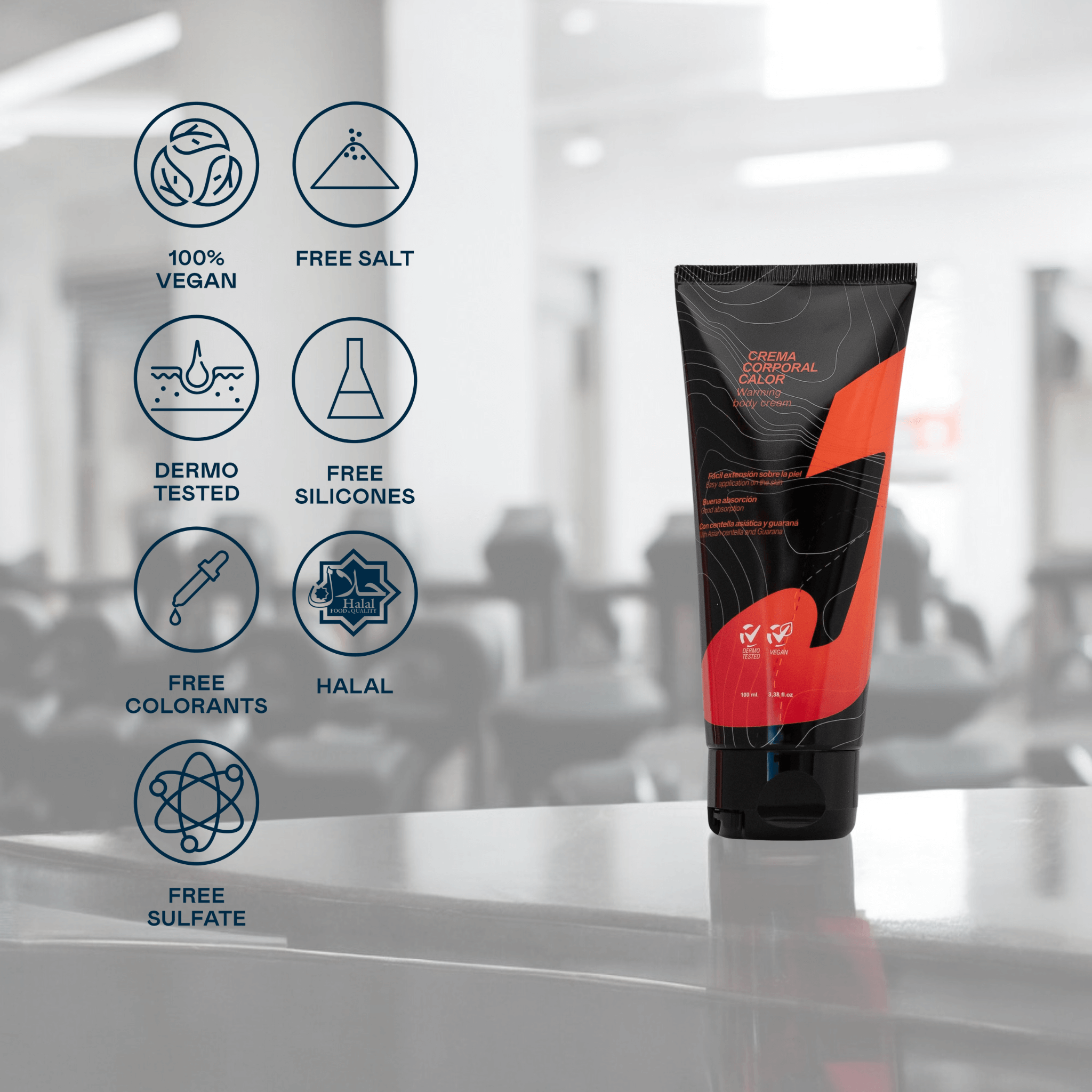 Crema Corporal Efecto Calor para Recuperación Muscular con Guaraná y Centella Asiática – 100 ml