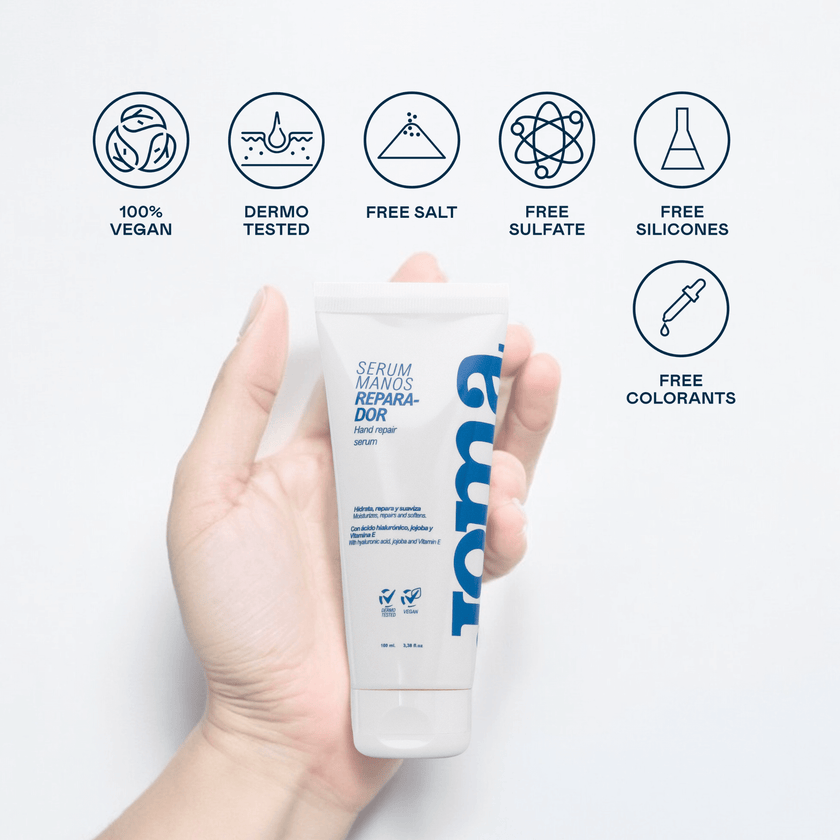 Sérum Reparador de Manos con Ácido Hialurónico, Jojoba y Vitamina E – 100 ml