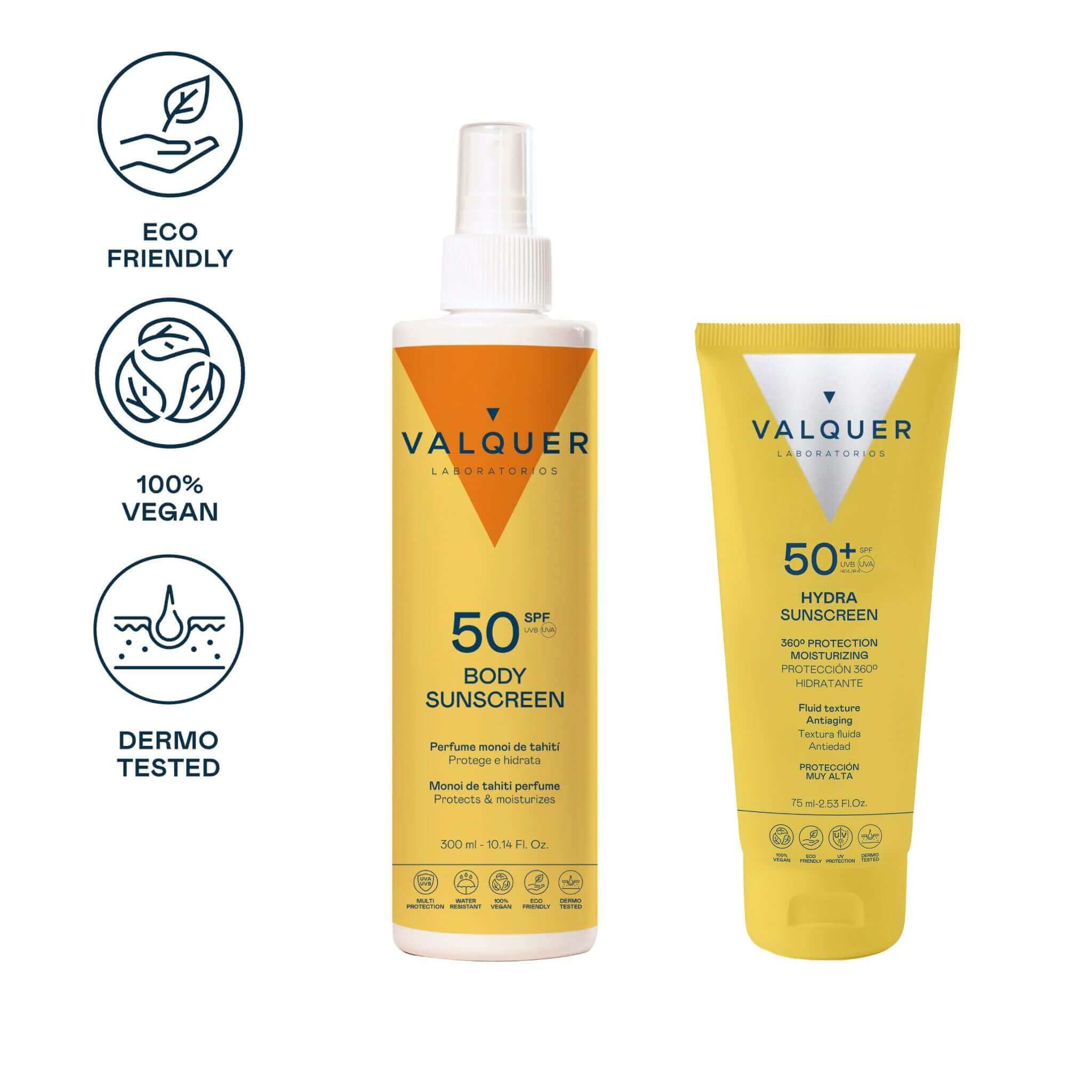 Complete Sun Protection Pack: Hydra Sunscreen Facial SPF 50+ and Body SPF 50 - 375 ml