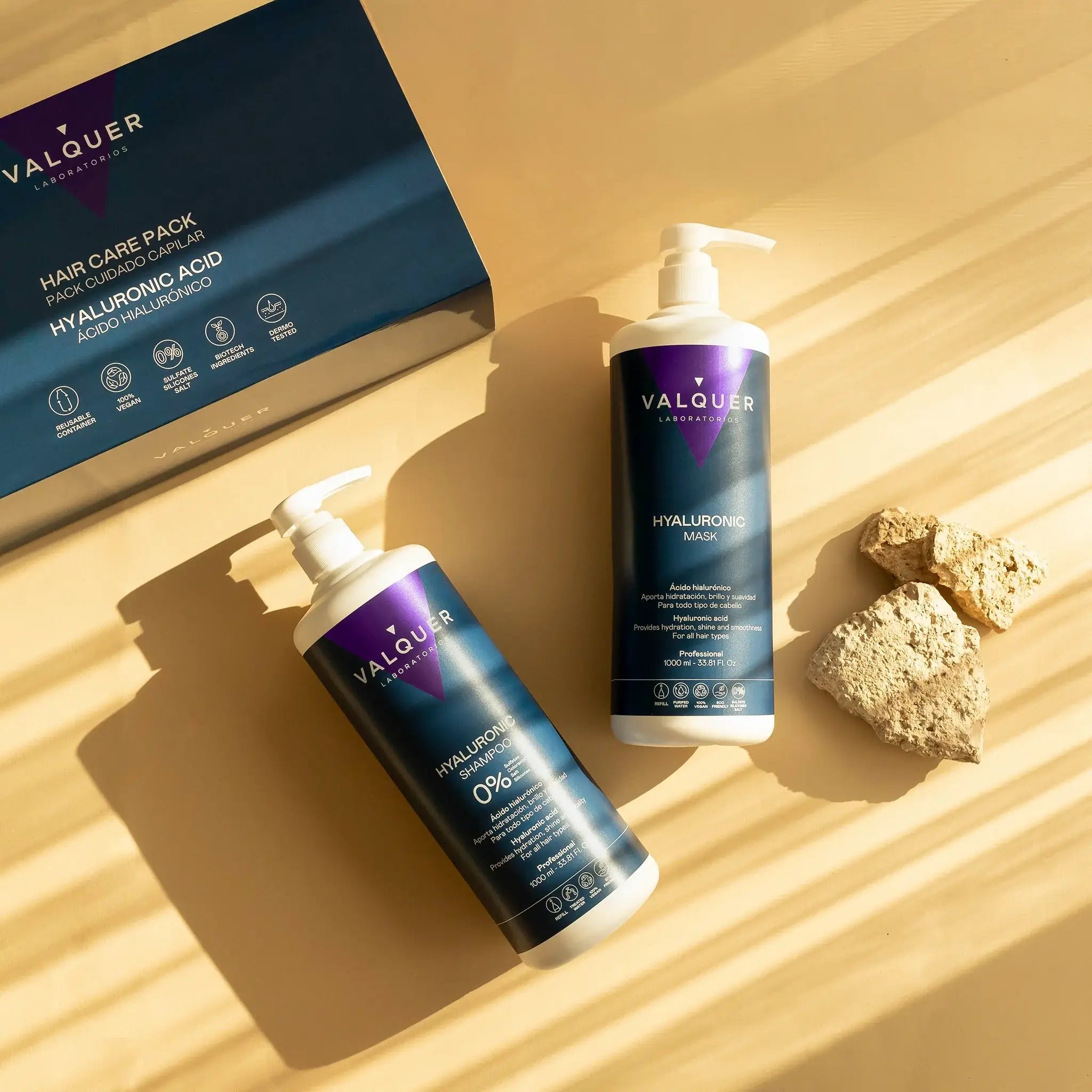 Pack Acide Hyaluronique - Shampoing et Masque Capillaire - 1000 ml + 975 ml