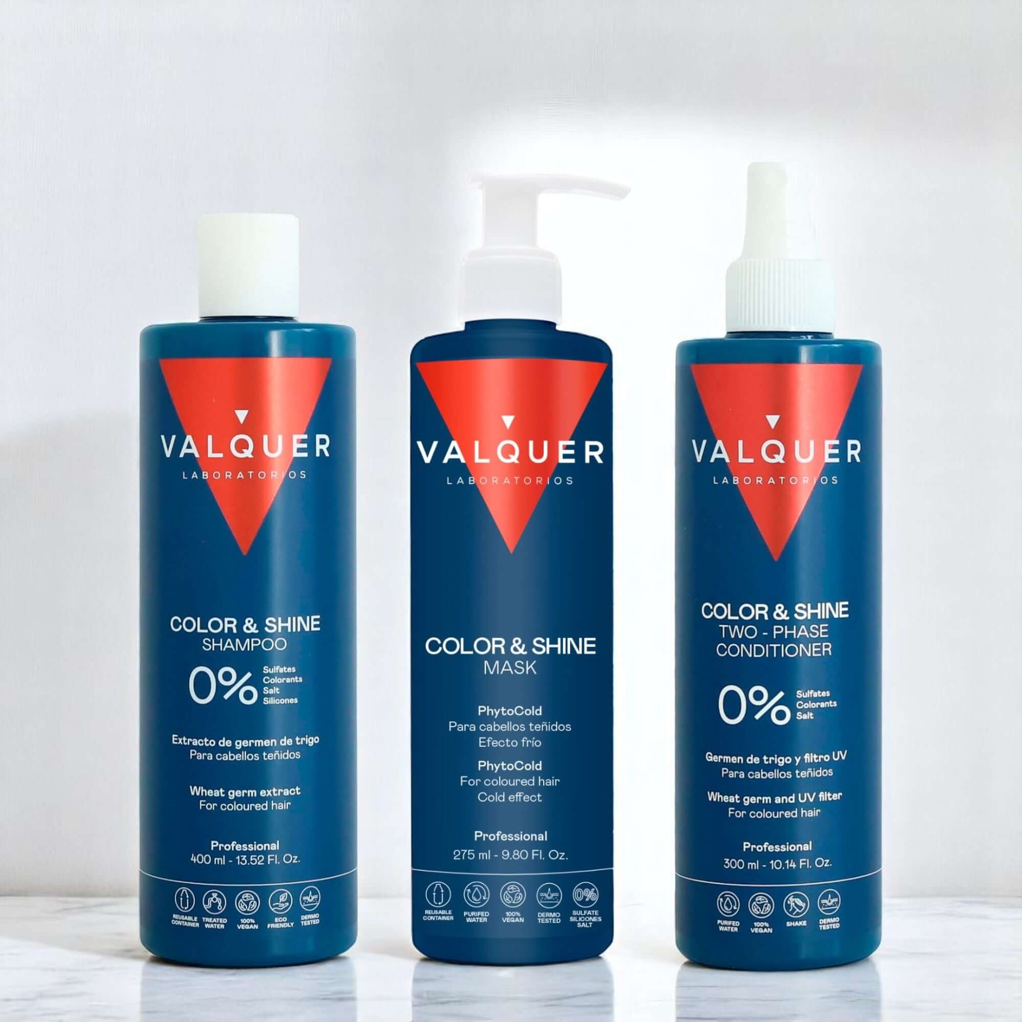 Color and Shine Enhancer Pack for Colored Hair - Shampoo, Mask and Bi-Phase Conditioner - 1000 ml