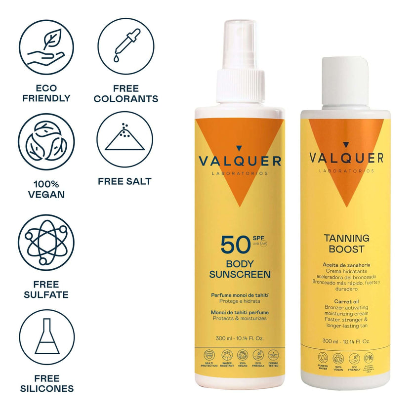 Pack Solar Corporal SPF 50 y Crema Hidratante Aceleradora del Bronceado - 600 ml