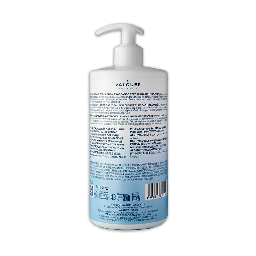 Hyaludrops Fragrance-Free Body Lotion – 72H Hydration – 700 ml