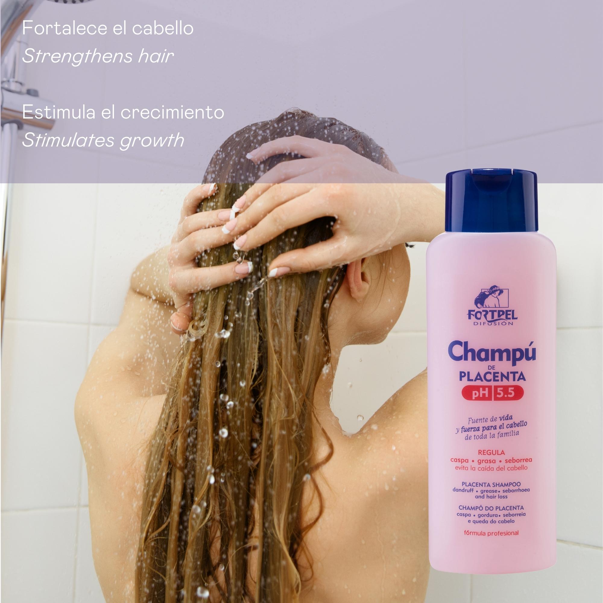 Shampooing placenta familier Combat : chute de cheveux, pellicules, graisse - 500 ml