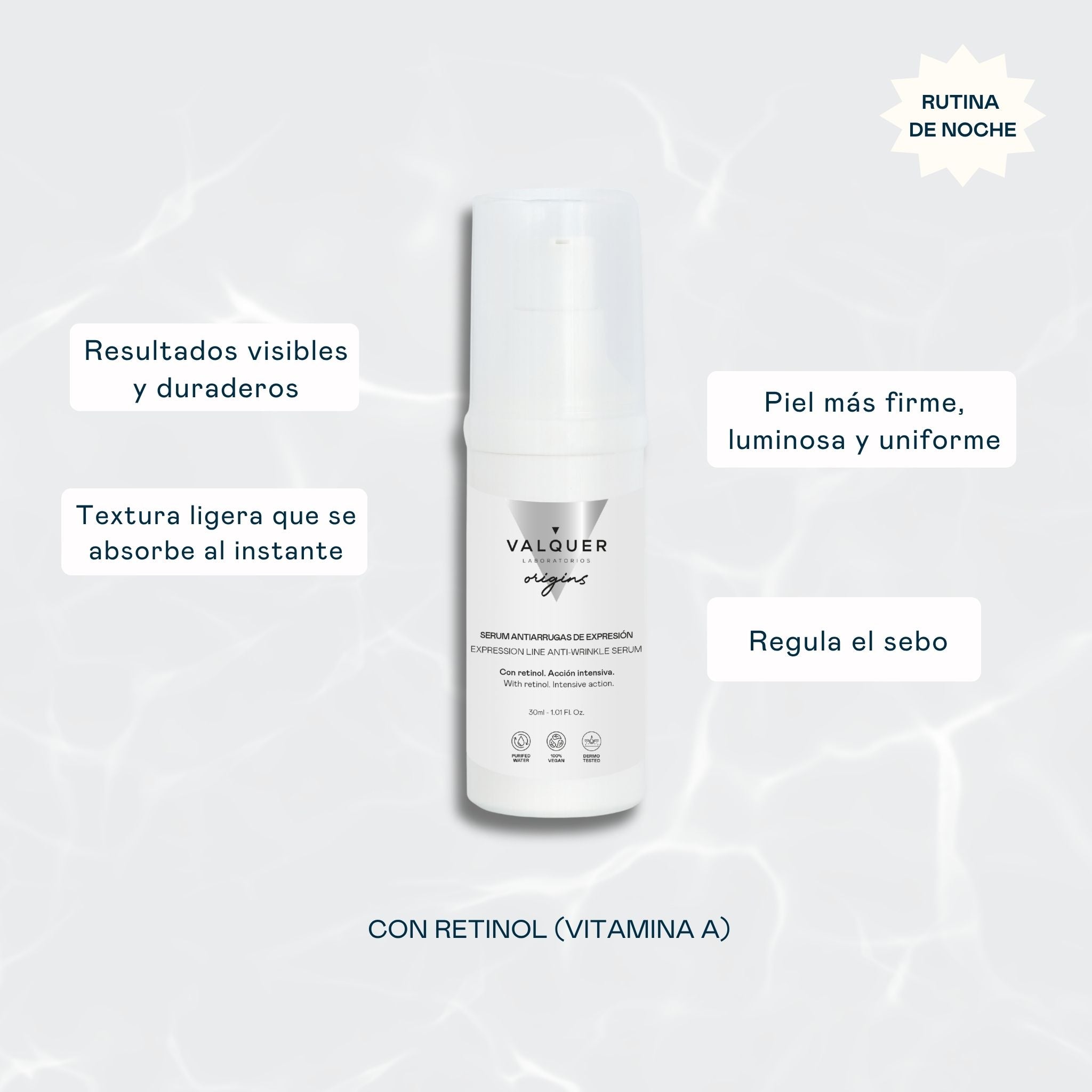 Sérum Facial Antiarrugas de Expresión – Acción Intensiva con Retinol - 30 ml