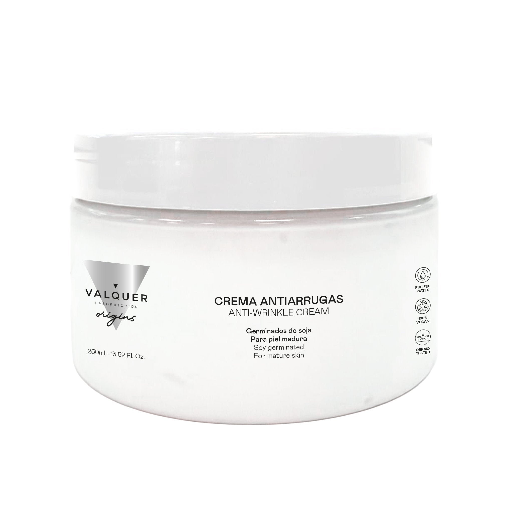 Anti-wrinkle face cream with soy sprouts for mature skin