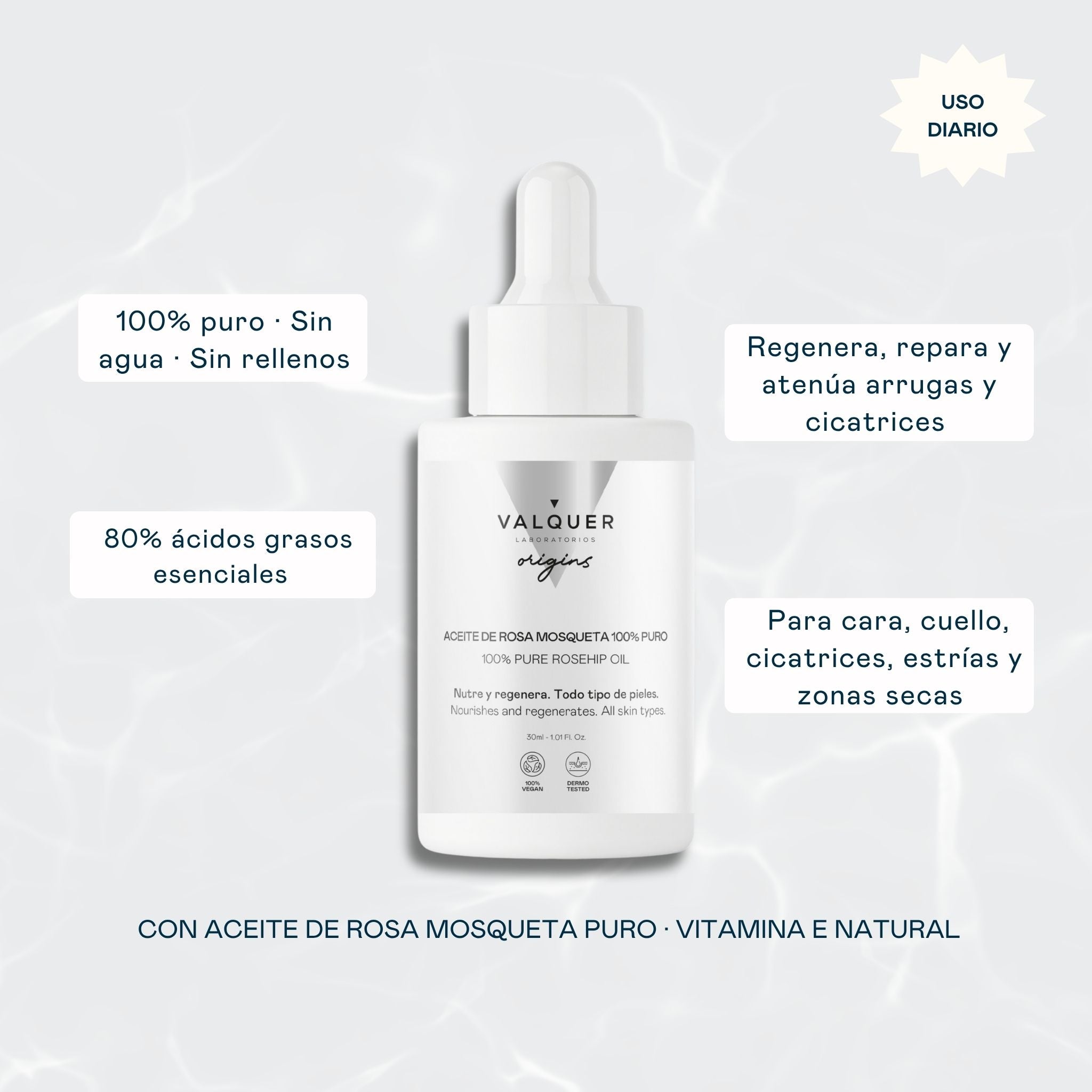 Sérum aceite rosa mosqueta 100% puro - 30 ml
