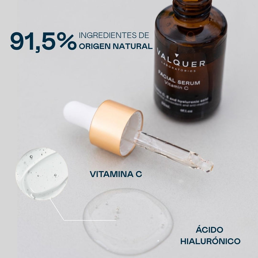 Sérum Facial de Vitamina C & Ácido Hialurónico - 30ml