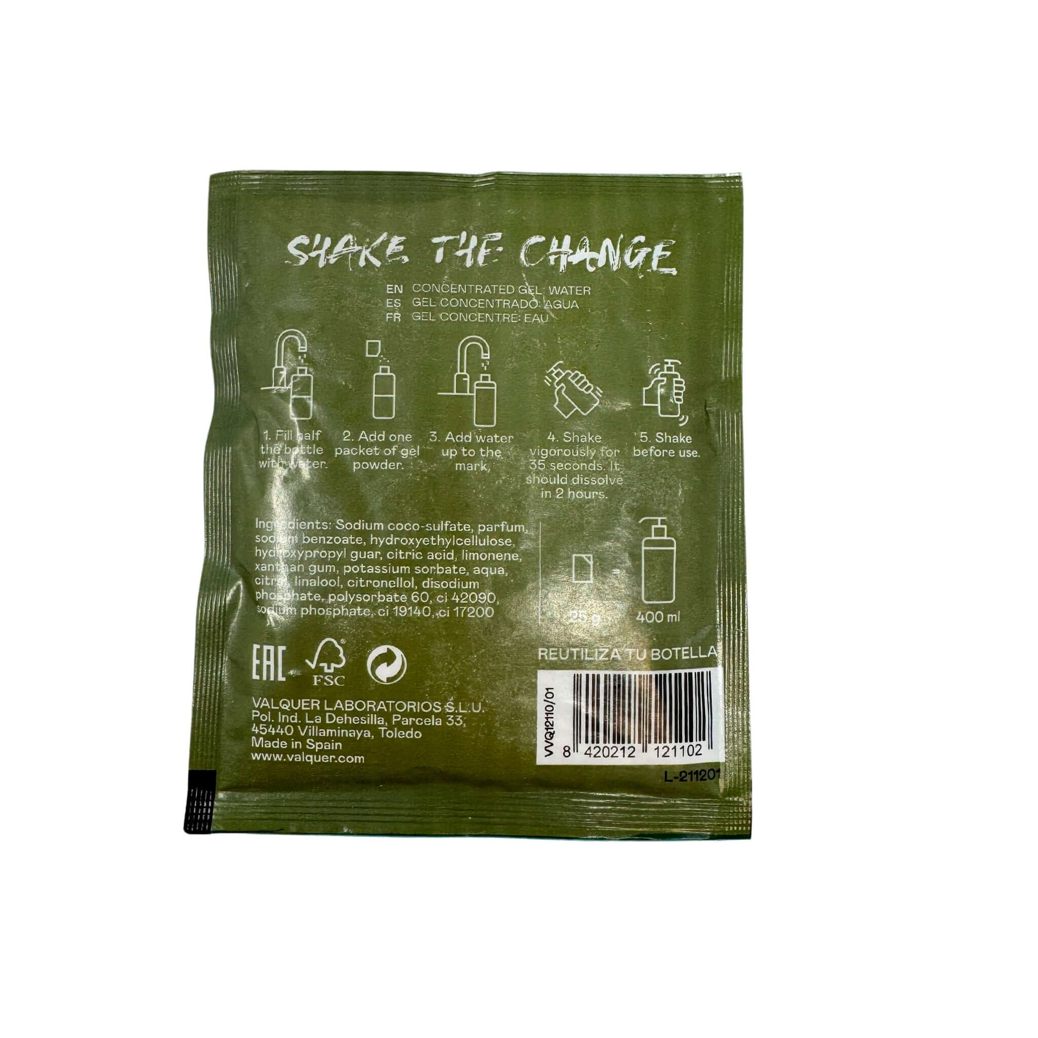 Sachets Earth 25 gr - Valquer Shake - Gel de bain durable