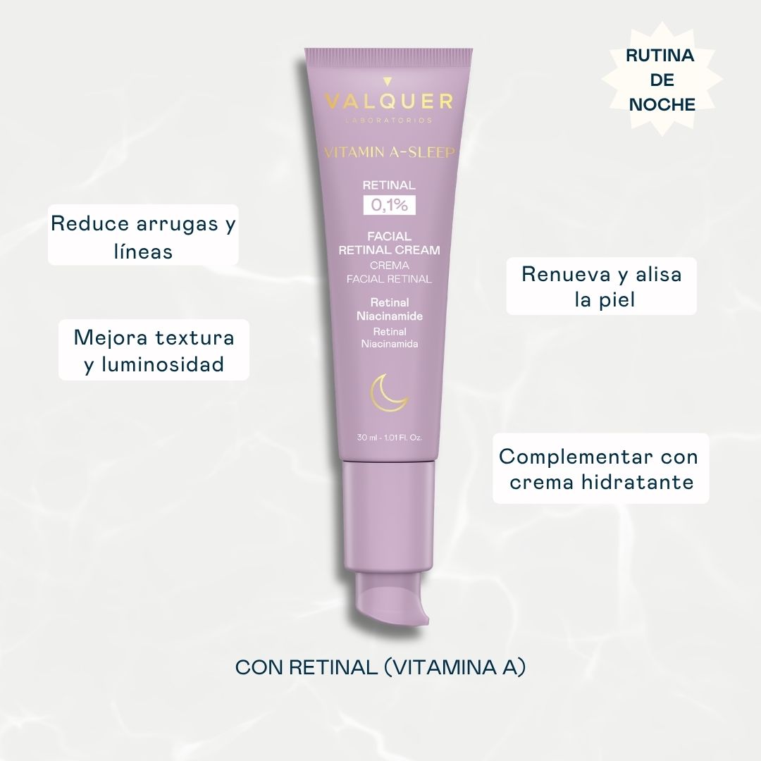 Crema Facial con Retinal Vitamin A-Sleep - 0,1% y 0,2% - 30 ml