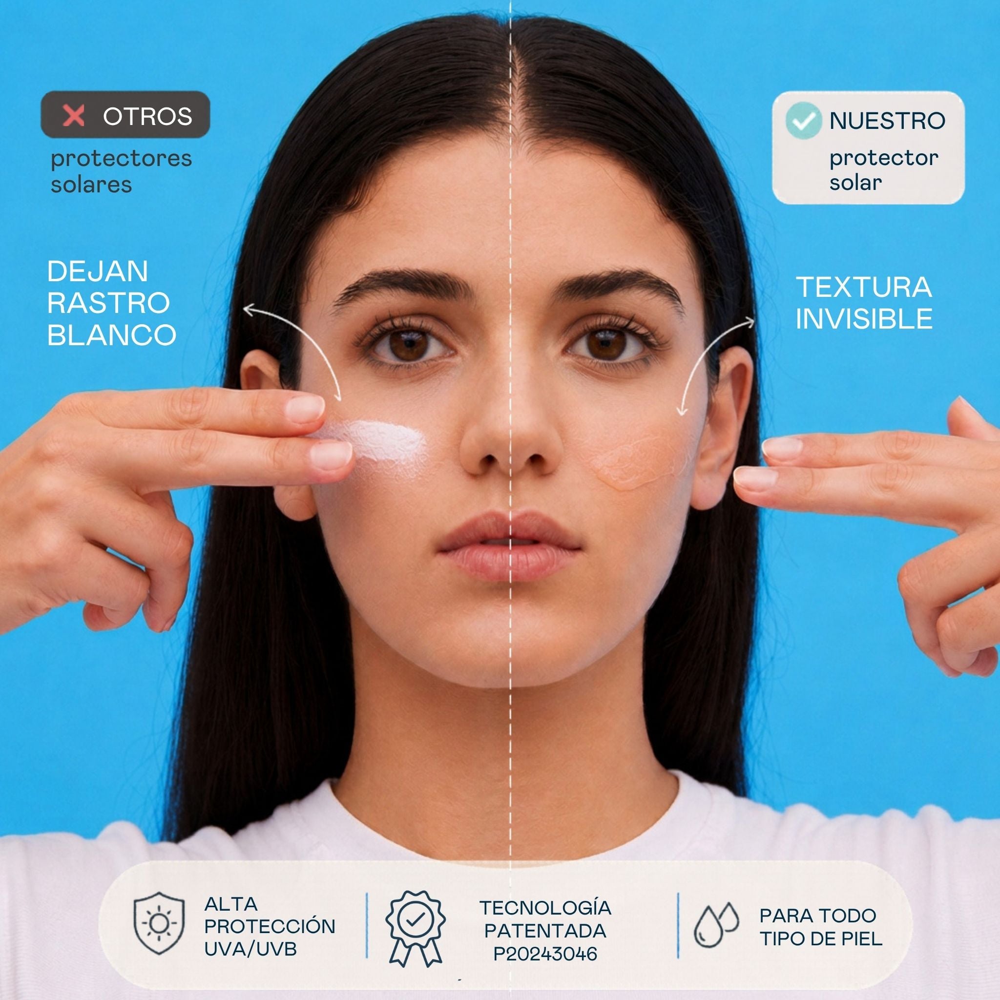 Sérum Solar Facial Invisible Protection SPF 50+ Antiedad e Hidratante - 40 ml