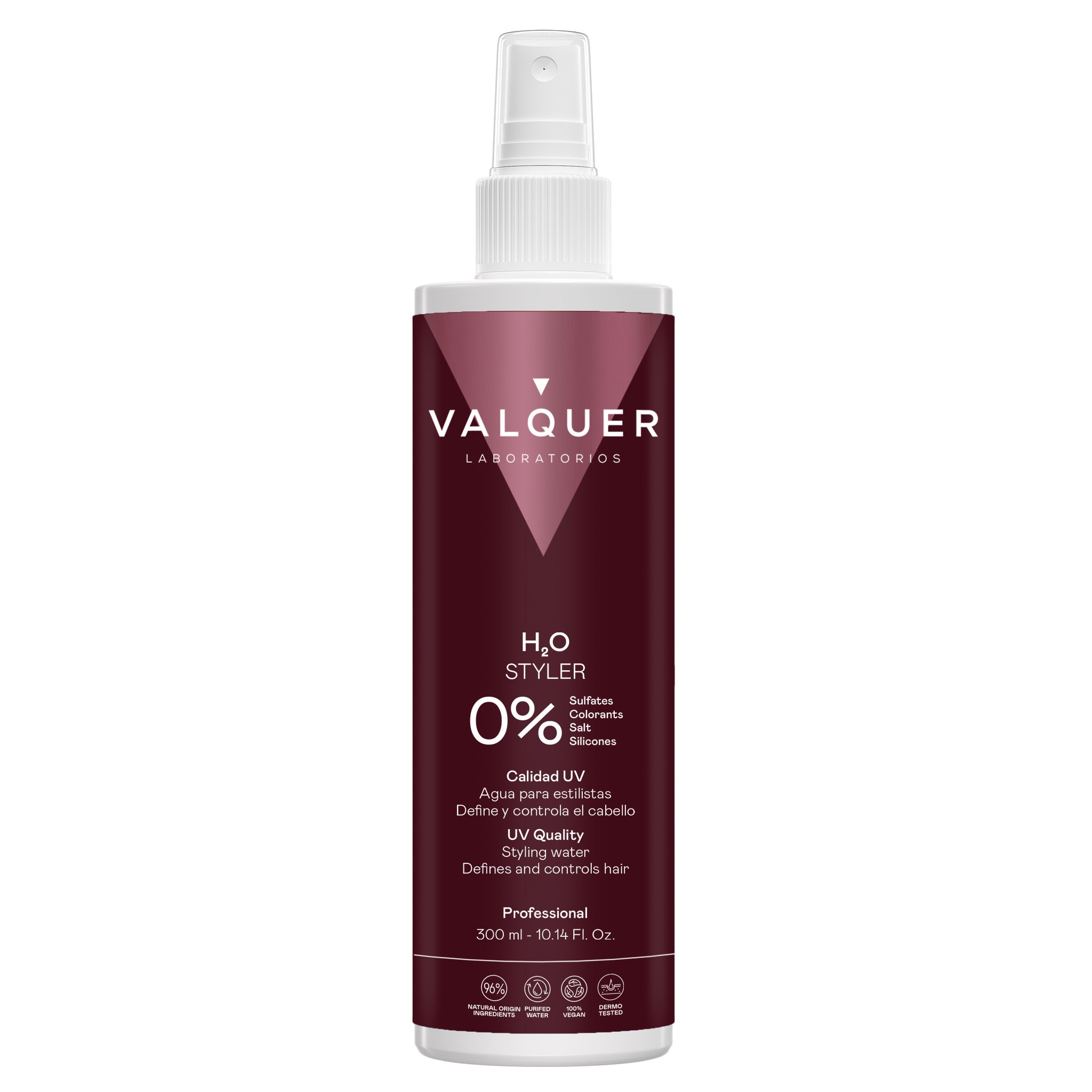 H2O Agua de Peinado para Estilistas - Fijación natural y protección UV - 300 ml