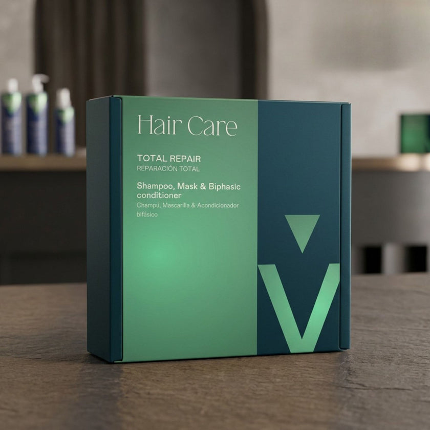 Pack Réparation Totale pour Cheveux Abîmés - Shampoing, Masque et Après-Shampooing Biphasé - 975 ml