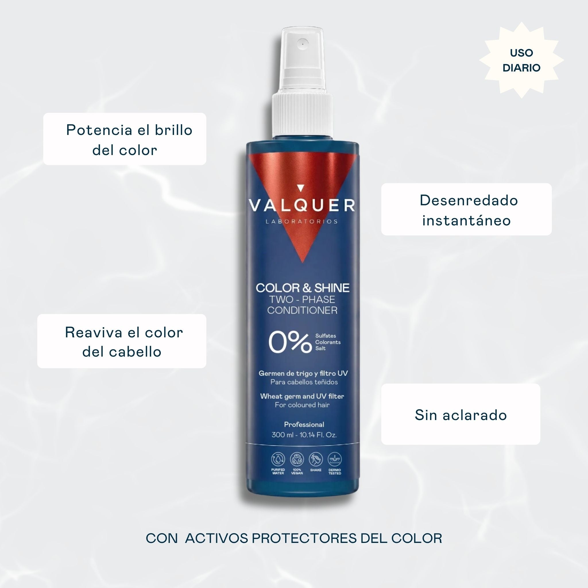 Après-shampoing biphasique pour rehausser la couleur et la brillance des cheveux colorés - 300 ml