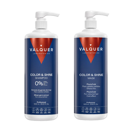 Color and Shine Enhancer Pack for Dyed Hair - Shampoo and Mask - 1000 ml + 975 ml