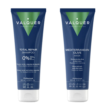 Pack Champú y Mascarilla Capilar de Oliva Reparación Total - 180 ml + 180 ml