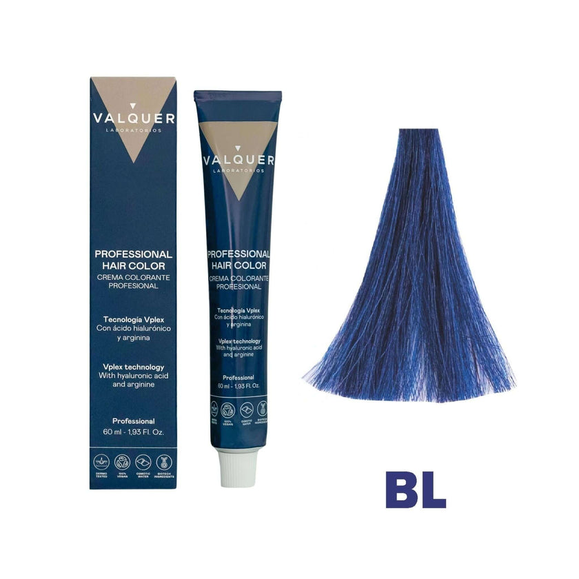 Valquer Laboratorios Pack de 3 Tintes Capilares BL Azul Permanente con Arginina y Vplex - 60ml x 3uds - 1