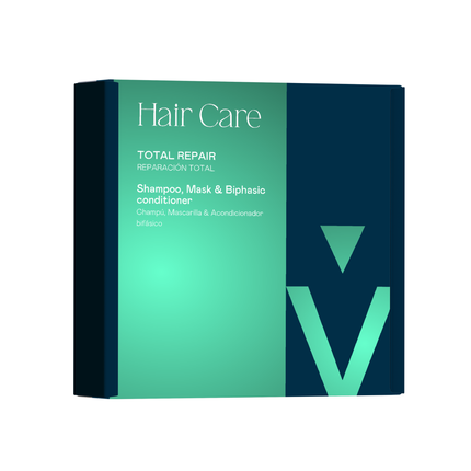 Pack Total Repair para Cabellos Dañados - Champú, Mascarilla y Acondicionador Bifásico - 975 ml