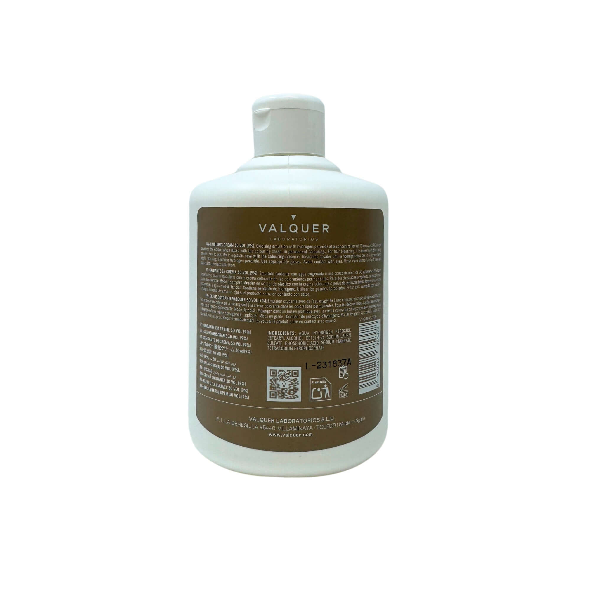 Agua Oxigenada 30 vol (9 %) etiqueta