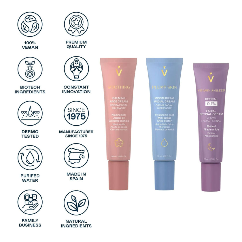 Pack Soothing + Plump + Retinal - Calma, Nutrición y Efecto Antiedad