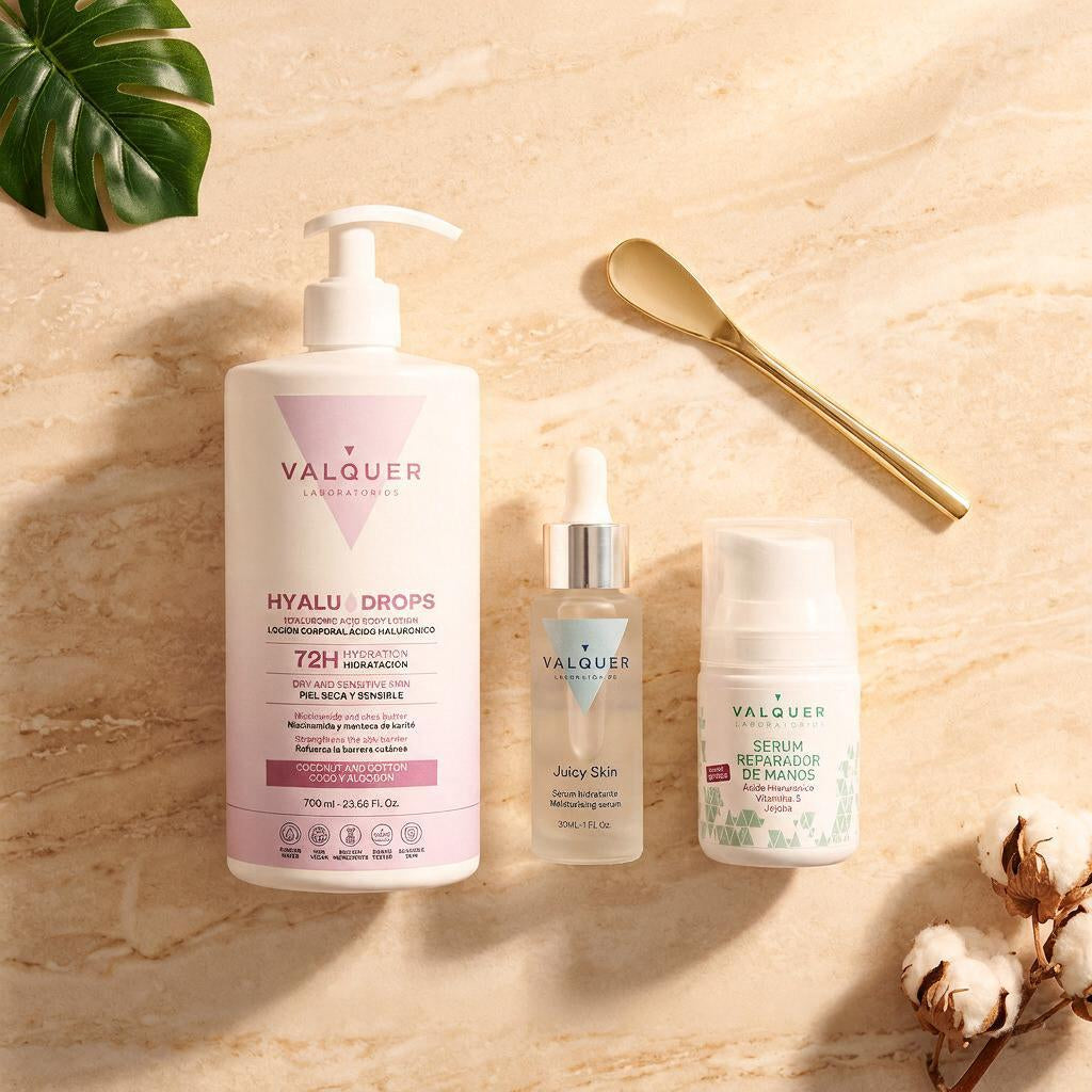 Pack Hidratación Rostro, Cuerpo y Manos con Ácido Hialurónico – Coco y Algodón