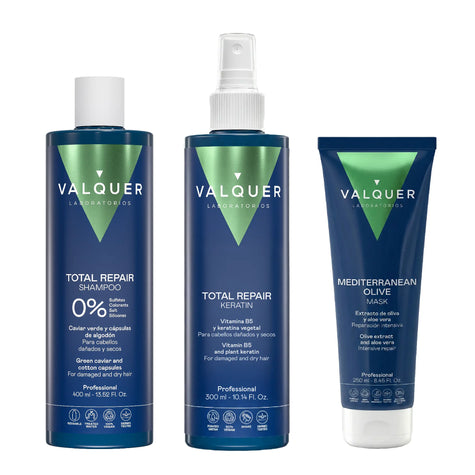 Pack Reparador Capilar – Champú Reparador, Mascarilla de Oliva y Keratina Vegana