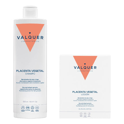 Pack Shampoing + Lotion Capillaire au Placenta Végétal – Chute de cheveux, Pellicules et Cheveux Gras – 680 ml