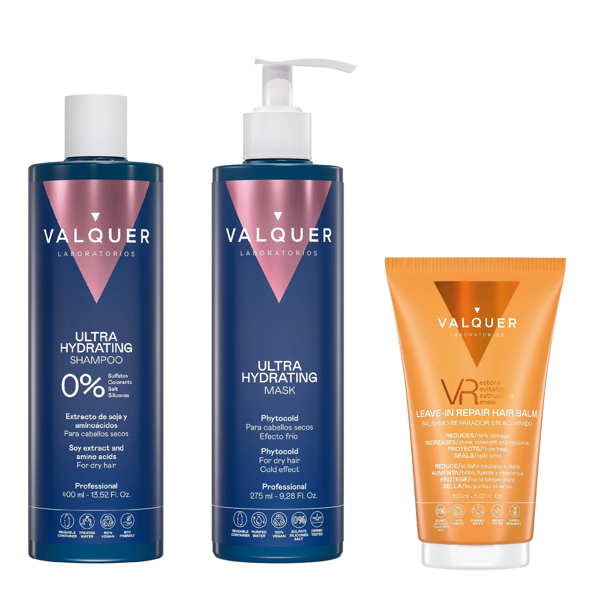 Pack Triple Hidratación – Champú +  Mascarilla + VR