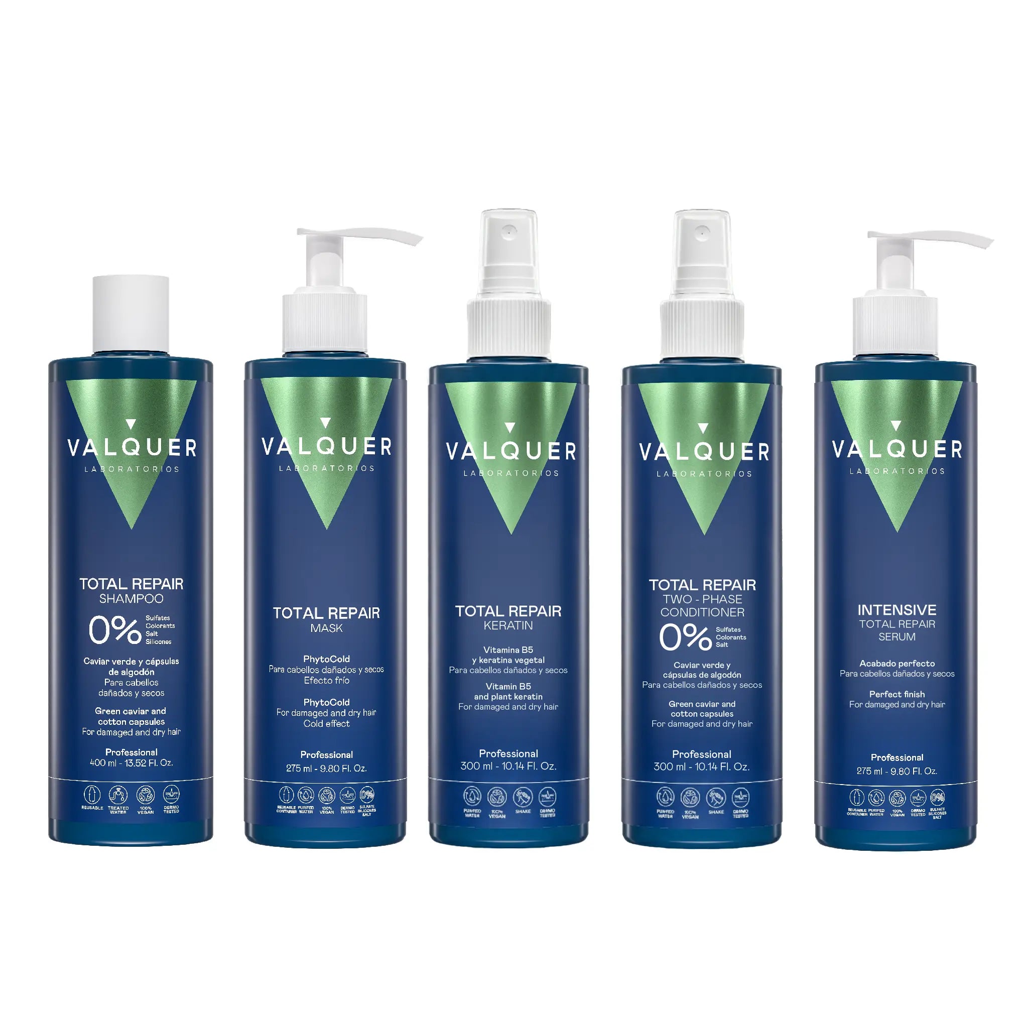 Kit Réparation Totale – Shampoing + Masque + Après-shampoing + Kératine + Sérum Intensif