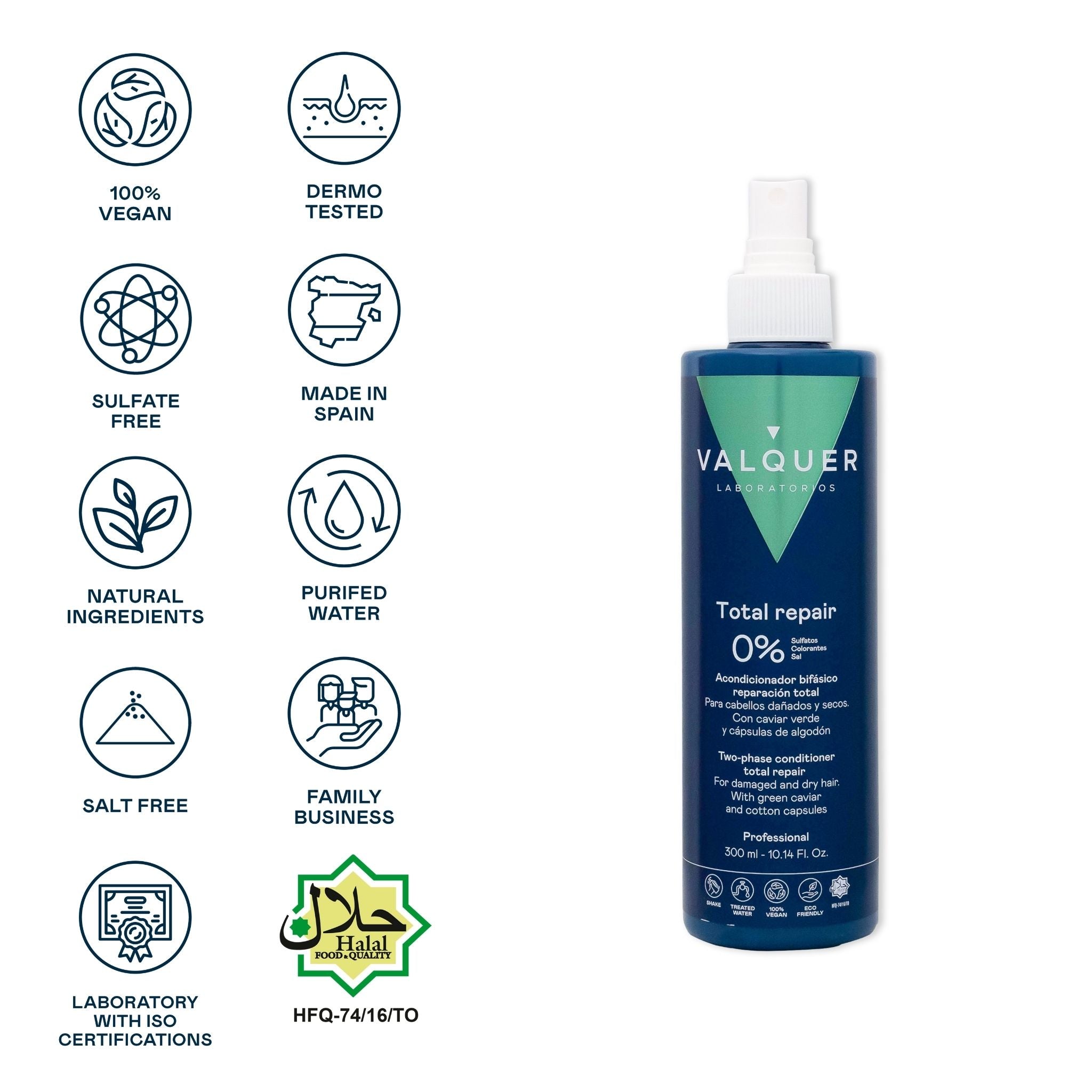 Acondicionador bifásico reparación total para cabellos dañados - 300 ml