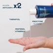 Textura del champú anticaspa Valquer con acción anticaspa x2: Piroctone Olamine, TherapyOl, pantenol y vitamina E