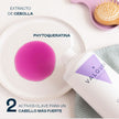 Textura del champú de cebolla Valquer junto a sus dos activos clave: extracto de cebolla y phytoqueratina para cabello más fuerte