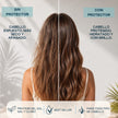 Comparativa de cabello sin protector y con protector solar capilar Valquer, hidratado y con brillo