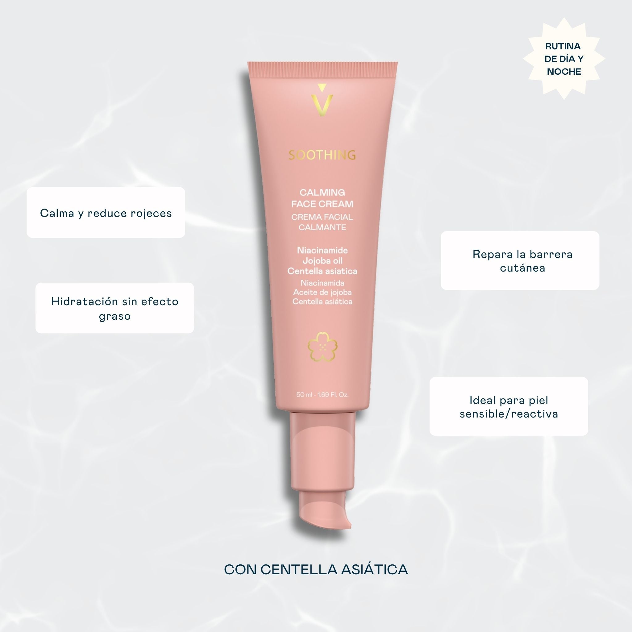 Beneficios de la crema facial calmante Soothing Skin Essentials: calma rojeces, repara la barrera cutánea, hidrata sin grasa y cuida pieles sensibles