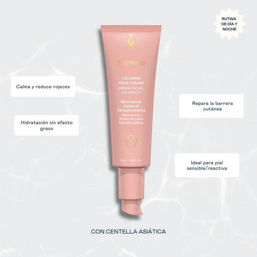 Beneficios de la crema facial calmante Soothing Skin Essentials: calma rojeces, repara la barrera cutánea, hidrata sin grasa y cuida pieles sensibles