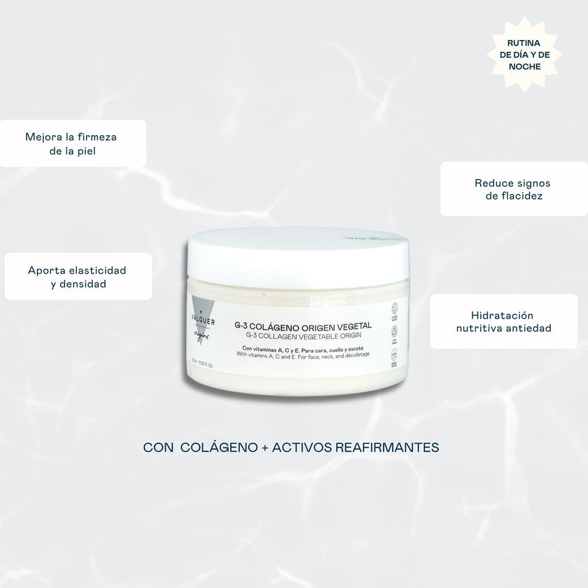 Beneficios de la crema facial G-3 Colágeno: hidrata en profundidad, mejora firmeza y elasticidad y ayuda a reducir arrugas y líneas de expresión