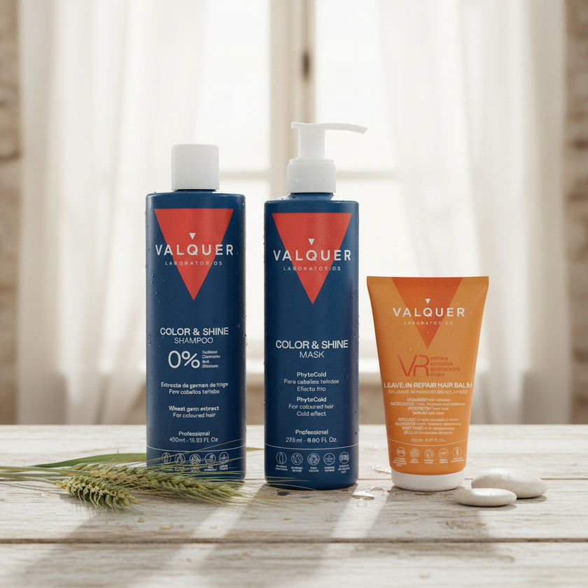 Coffret de soins pour cheveux colorés – Shampoing + Masque brillance + VR